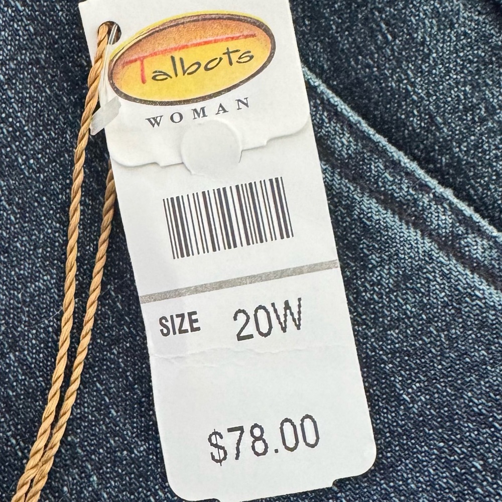 Talbots Indigo Denim Jeans with Gold Button Accents, Size 20W - Picture 8 of 8